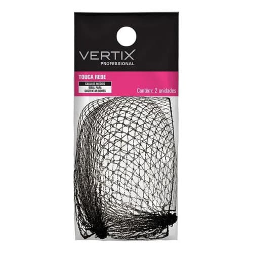 Touca de rede grossa preta 2 peças Vertix 3064
