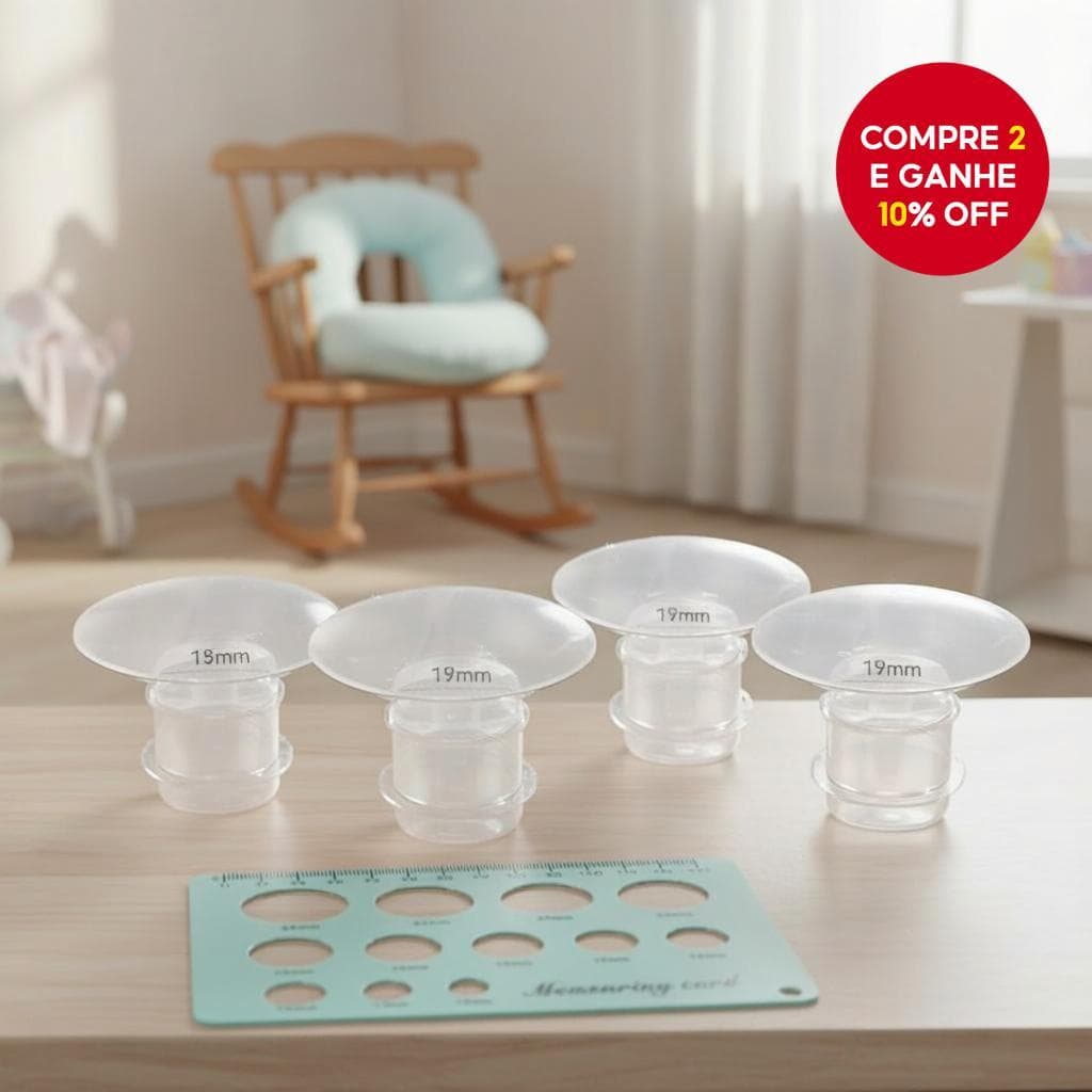  Inserções de Flange 15mm 17mm 19mm 21mm para Bombas de Tirar Leite TSRETE Medela Momcozy S9 S9Pro S12 S12Pro