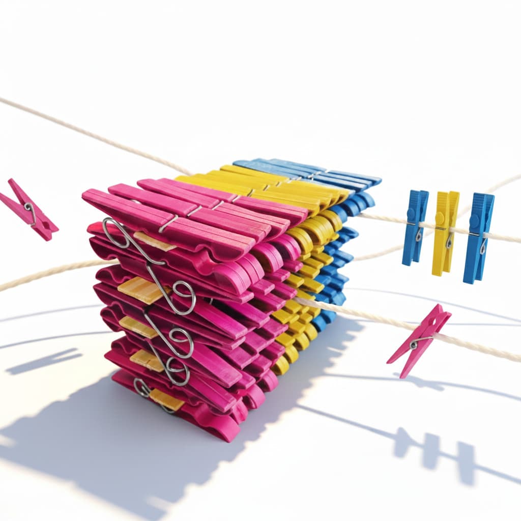 Pregadores de Roupa em Plástico Kit com 60 / 48 / 36 / 24 / 12  C/ Cores Sortidas....
