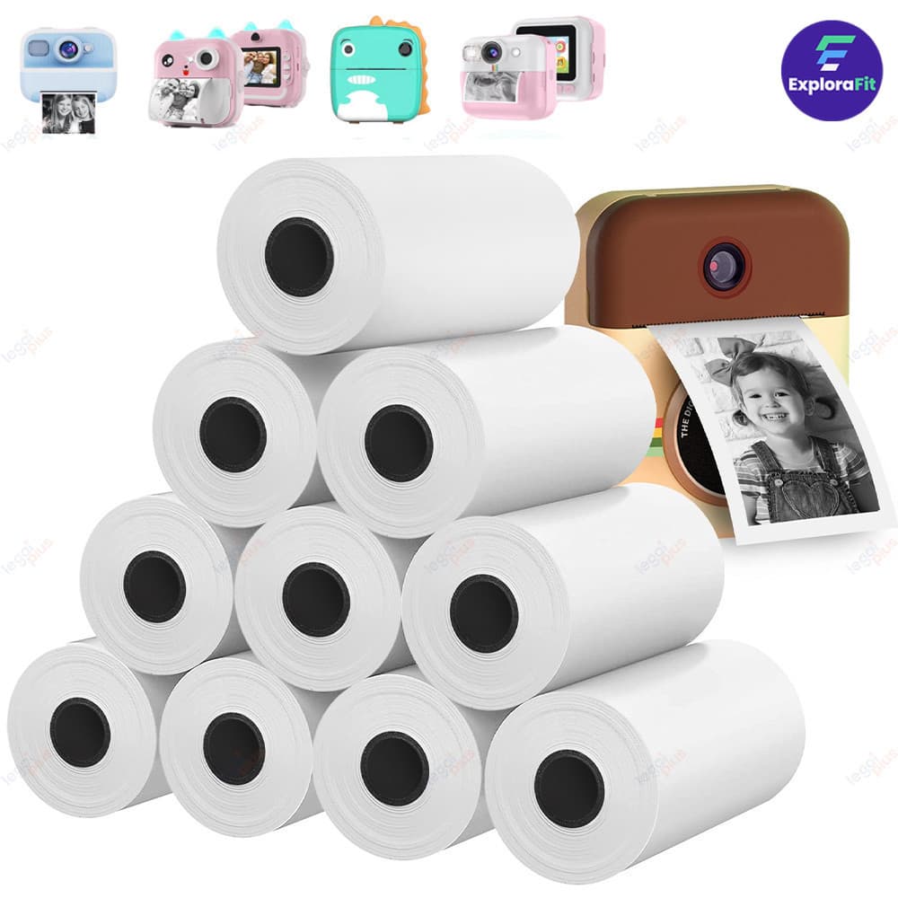 Refil de Papel Térmico Kit 30 Bobinas - Compatível com Mini Impressora e Câmera Instantânea