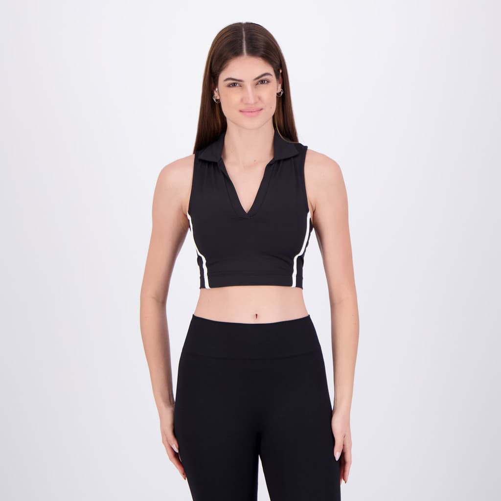 Top Fila Tennis Sports Club Feminino Preto e Branco