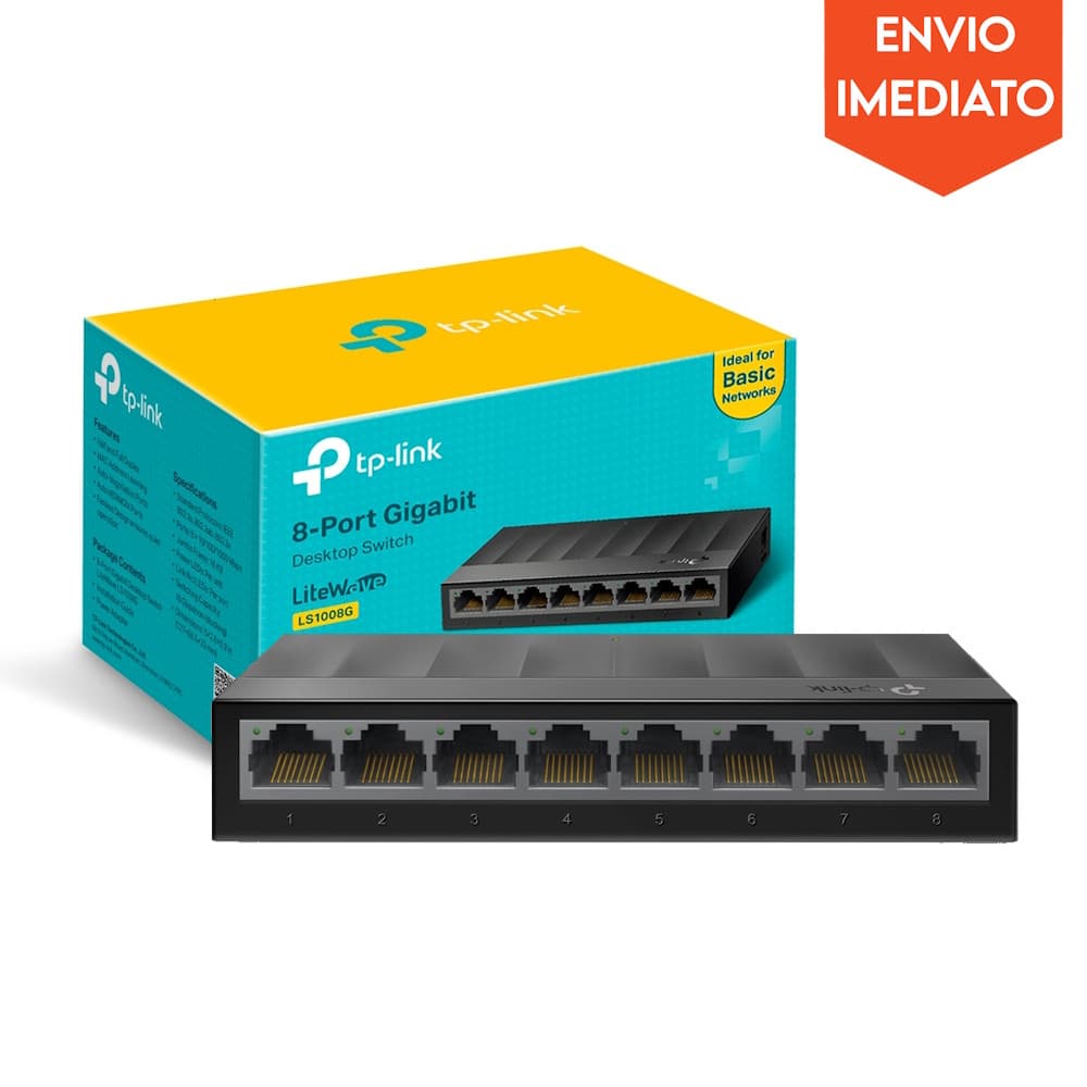 Switch Tp-Link Gigabit 1000Mb 8 Portas Rede Internet - LS1008G