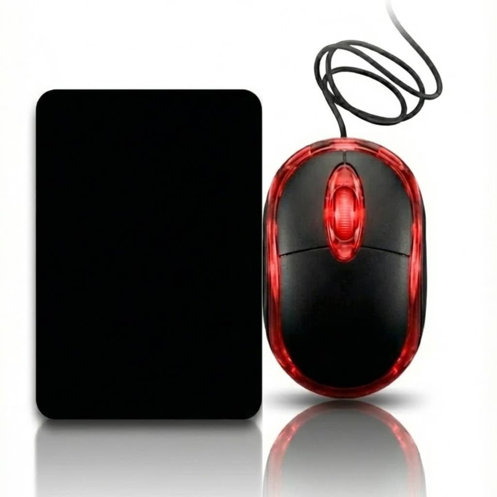Kit Mouse Usb Com Fio Óptico exbom  + Mouse Pad 17x21cm Pequeno
