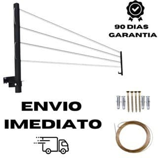 Varal Roupa  Articulável de Parede Até 40Kg Praticidade no dia a dia + Kit Instalação