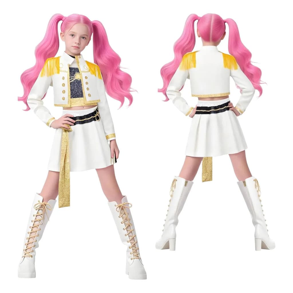 Roupa KPOP Infantil para Palco/Fantasia Rumi Mira Zoey Estilo Ídolo Caça Demônios