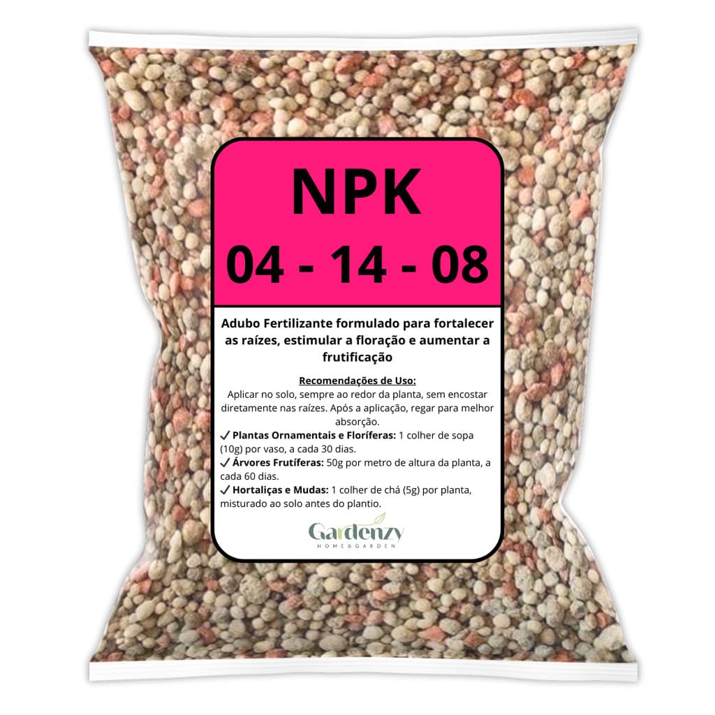 Adubo Fertilizante NPK 04-14-08 - Ideal para Floração, Enraizamento e Frutificação