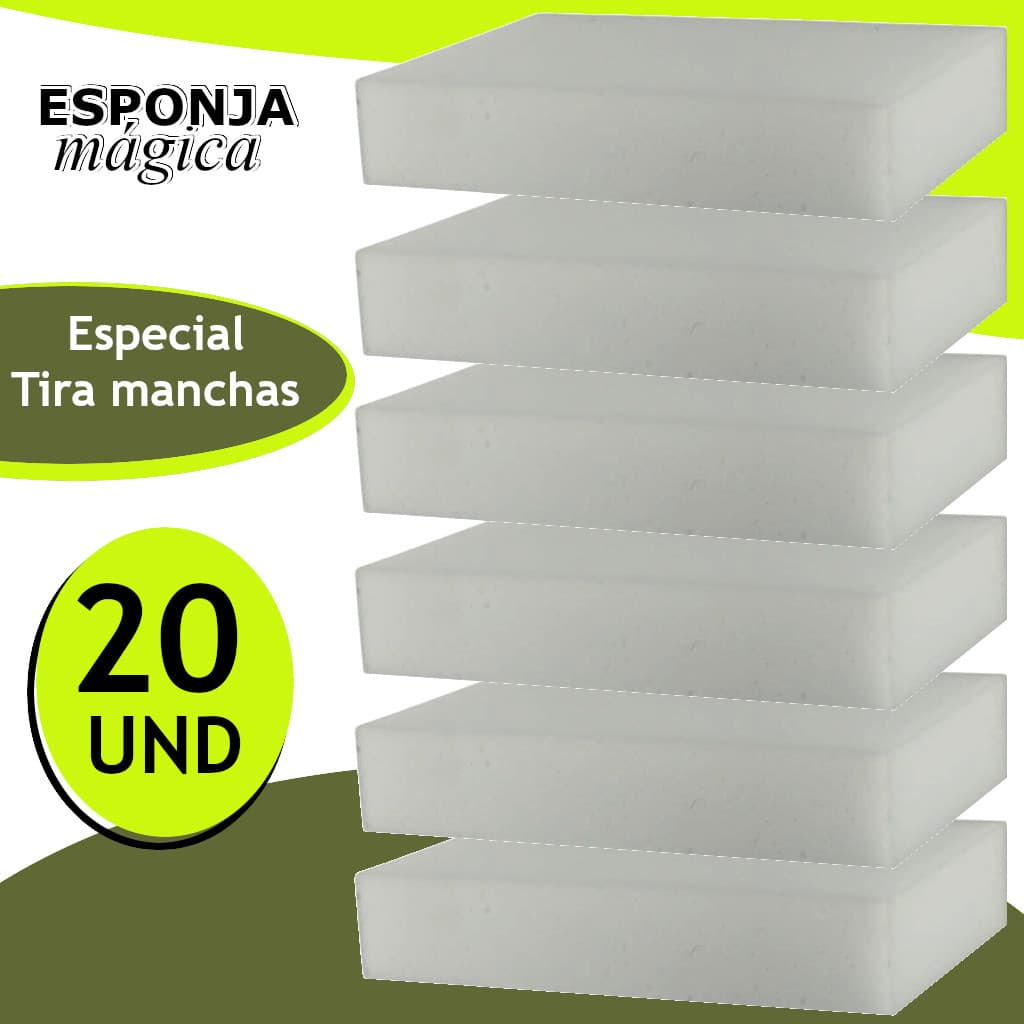 Esponja Mágica de Melamina Tira Manchas Riscos Mágica Branca Multiuso (20, 15, 10 e 5 Und.)