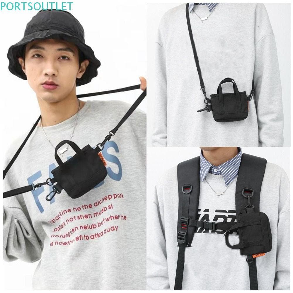 Pingente De Bolsa De Moedas De Nylon PORTSOUTLET , Carteira Masculina Porta-Cartões Portátil , Chaveiro Leve , Armazenam