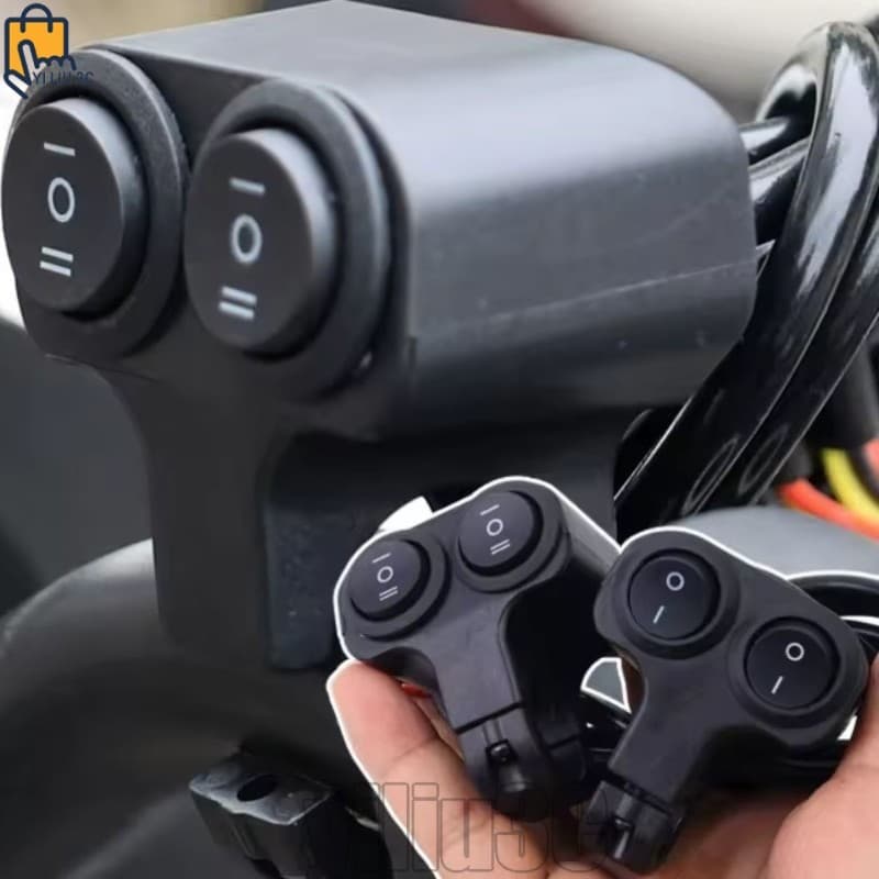 Interruptor De Barra De Luz De Botão Duplo Para Motocicleta De 2-1 Unidade-Três Fios Do Farol-Liga/Desliga/3 Pinos-À Pro