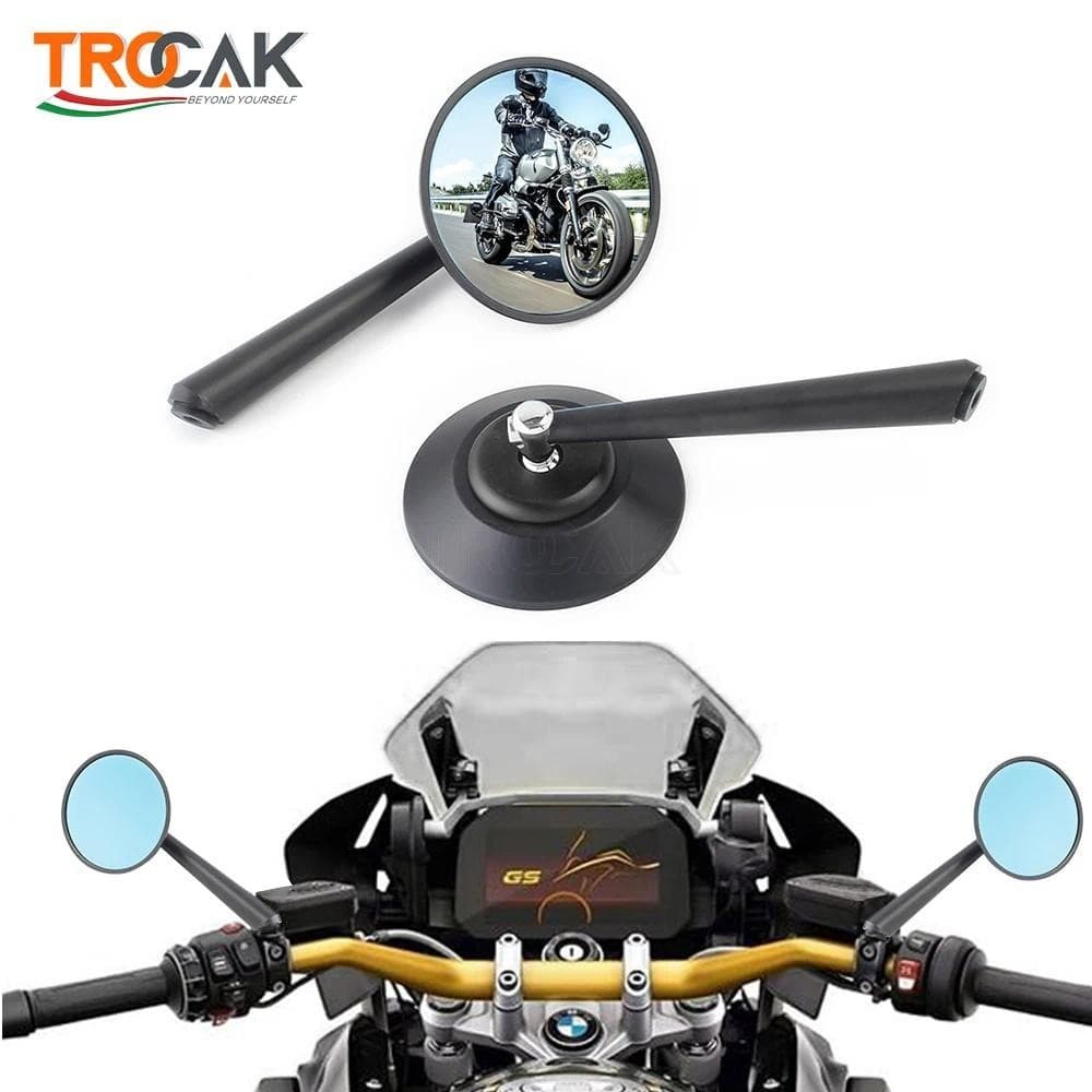 Espelhos Retrovisores Universais De Alumínio CNC Para Guidão De Motocicleta Espelho Anti-Reflexo Azul Honda Yamaha Suzuk