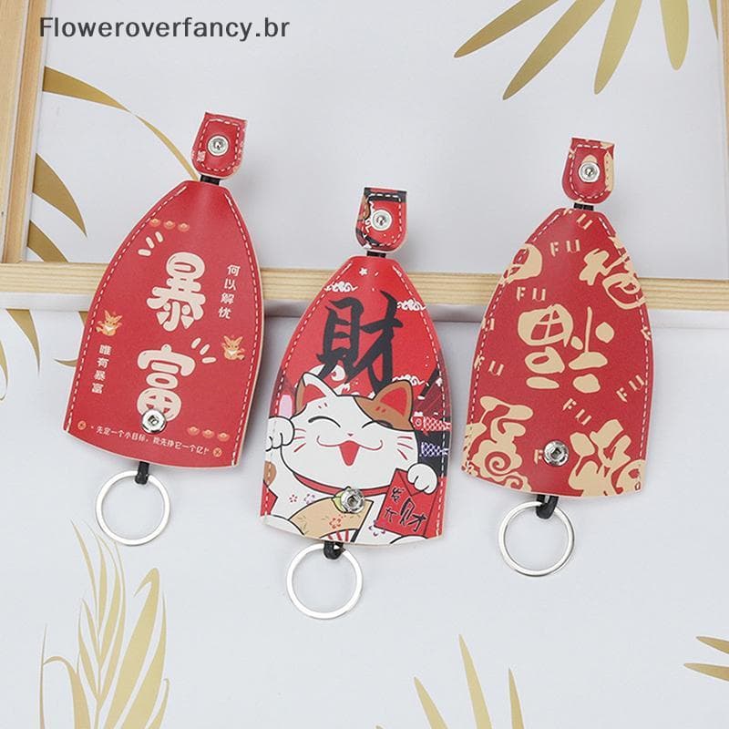 FFBR Bonito Puxar Tipo Saco Chave Protetor De Couro Do Plutônio Titular Carro Carteiras Novo Chaveiro Bolsa Capa Organiz