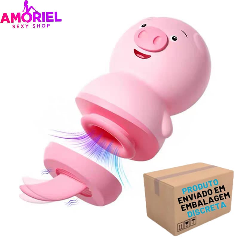 Vibrador Porquinho Língua para Clitóris Feminino – 6 Modos de Vibração Silicone Macio
