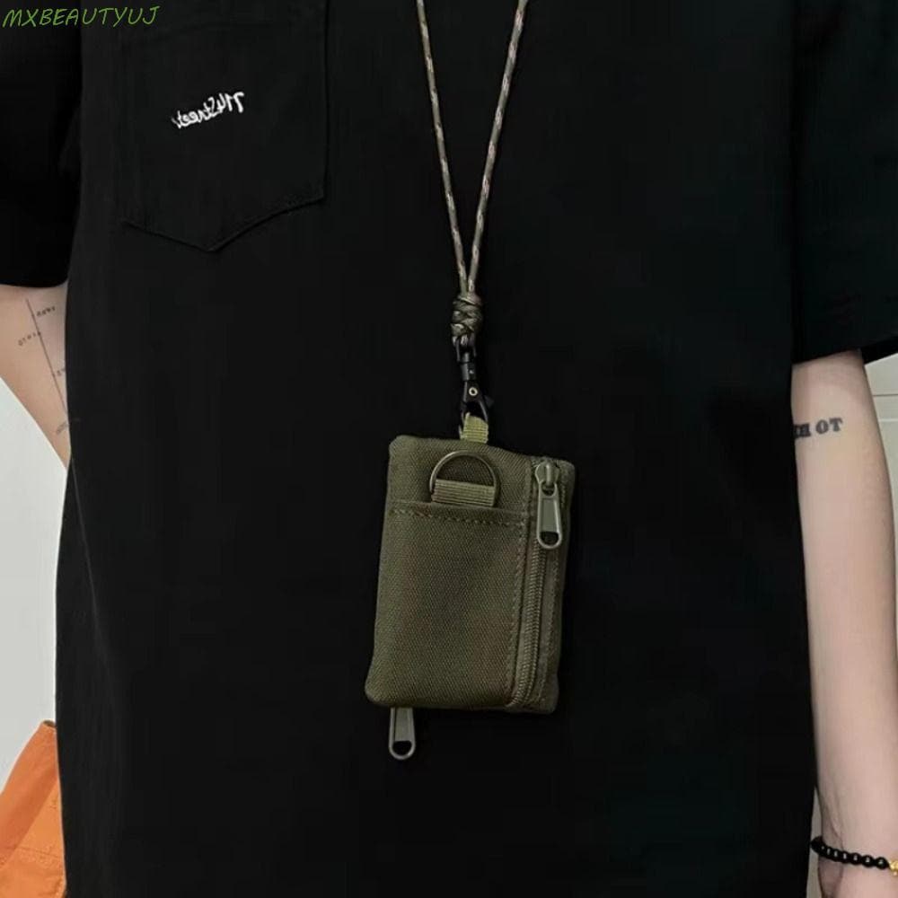 MXBEAUTYUJ Bolsa De Moedas Pendurada No Pescoço , Mini Carteira De Tecido Oxford Com Zíper Quadrado , Porta-Cartões Pequ