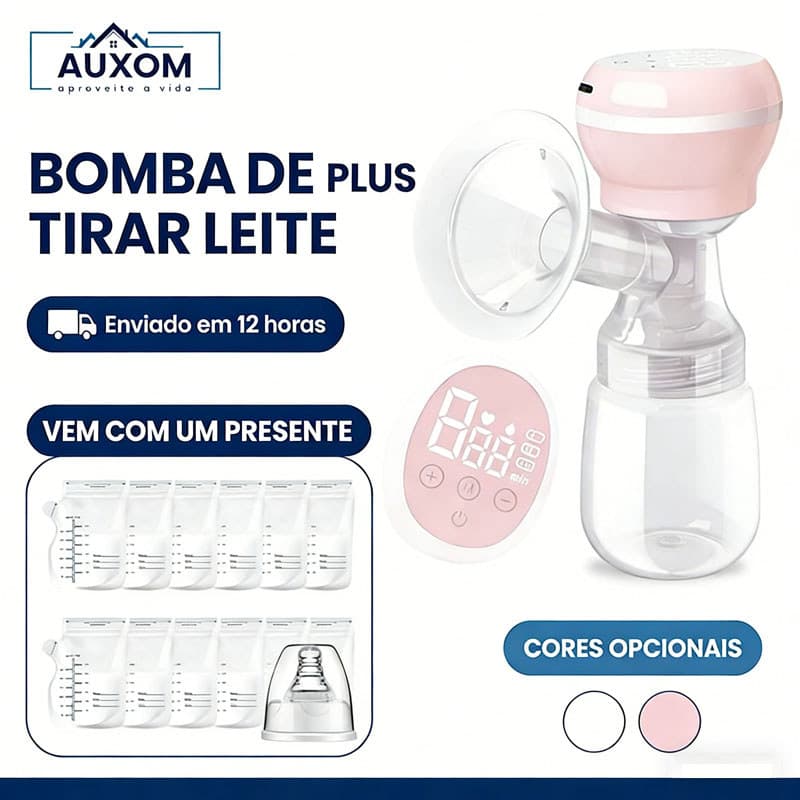 Bomba de Tirar Leite Elétrica Portátil Extrator Leite Materno Recarregável USB + 10 Sacos Armazenamento Livre de BPA