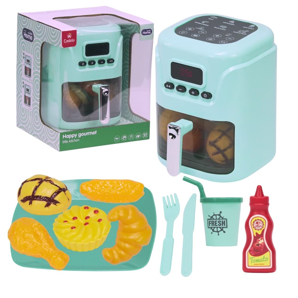 Air Fryer Brinquedo Gourmet Som Luz Acessorios Castela