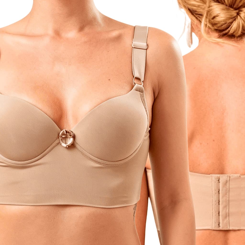 SUTIÃ REFORÇADO COM BOJO E ALÇAS REGULAVEIS SUSTENTAÇÃO LATERAL LARGA