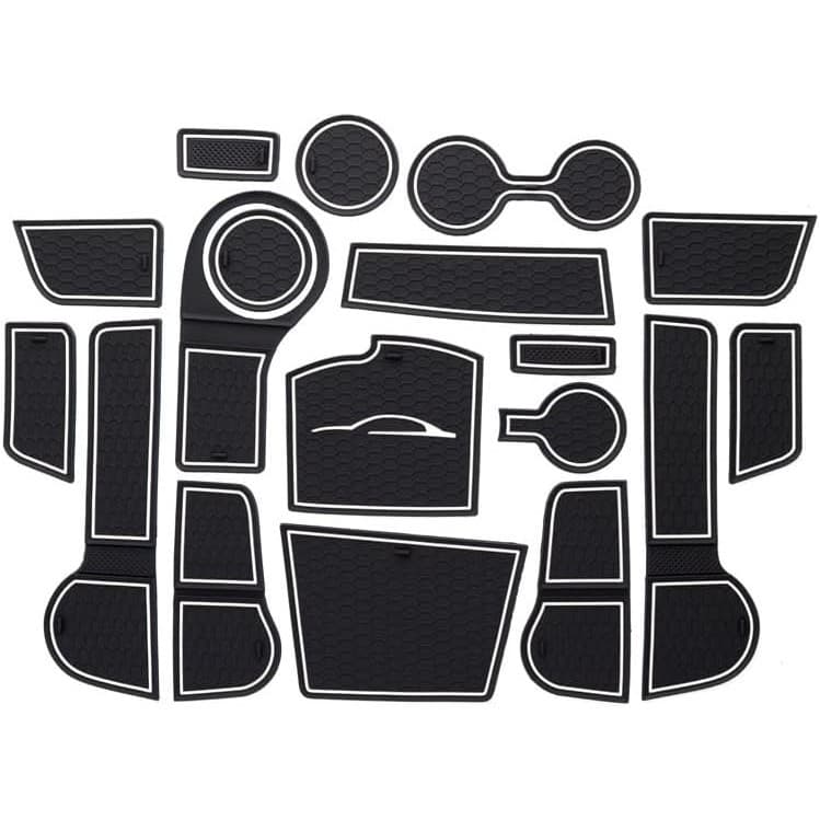 Almofadas Do Slot Da Porta Carro Para Kia Rio 2017 , Esteiras Console Central Sulco Almofada Suporte De Copo Inserções F