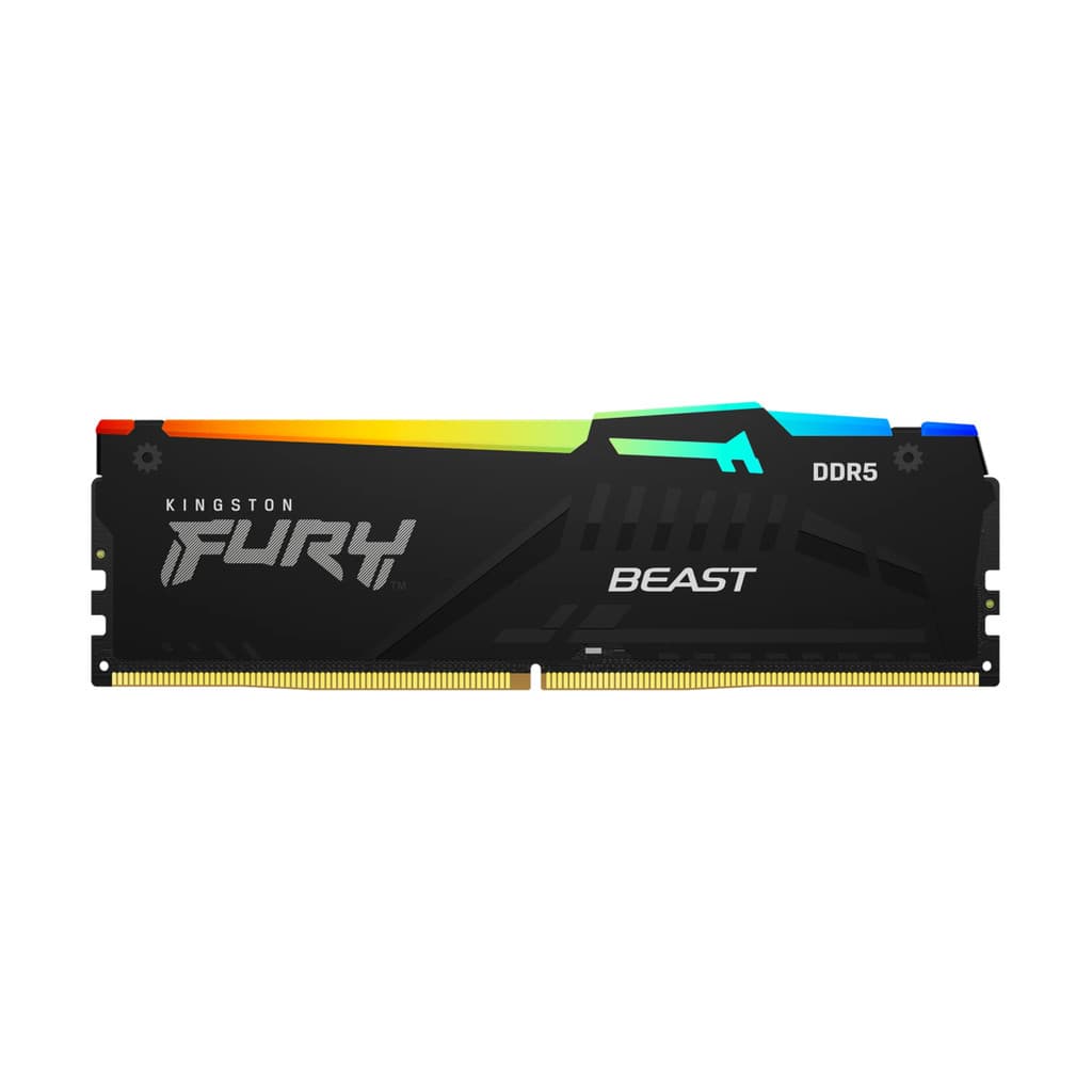 Memória Kingston FURY Beast RGB, 16GB (1x16GB), DDR5, 6000MHz, CL36, Preto, KF560C36BBE2A-16