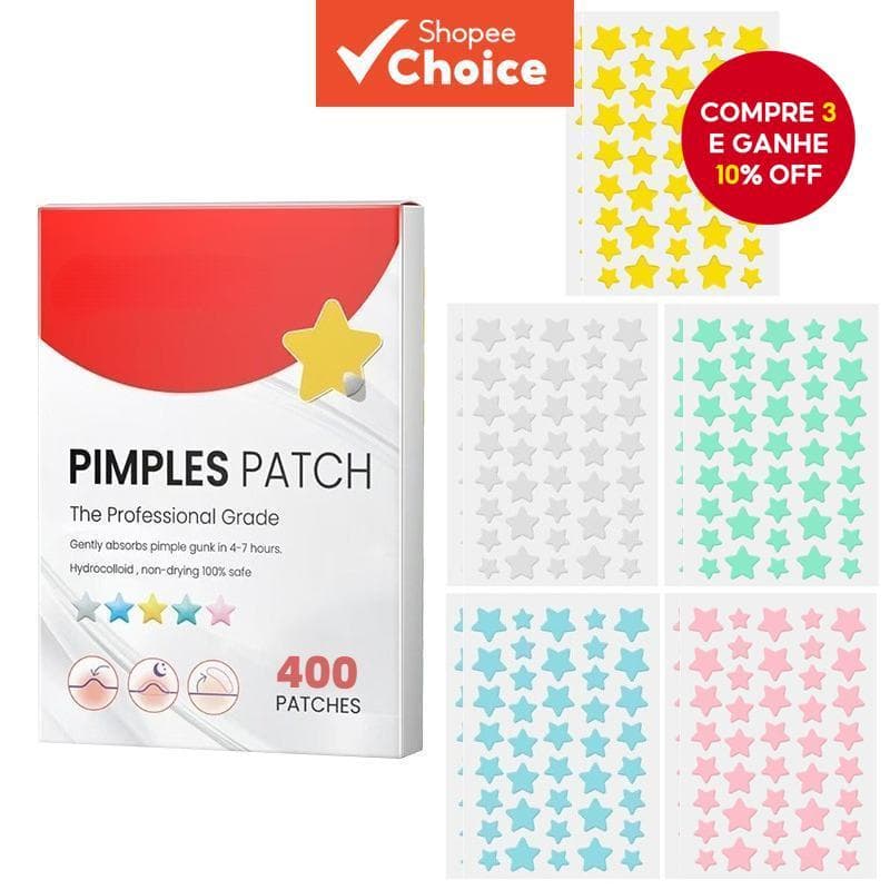 Star Hidrocolóide Acne 400Pcs Patches Adesivos Invisíveis À Prova D'água Para Cuidados Faciais