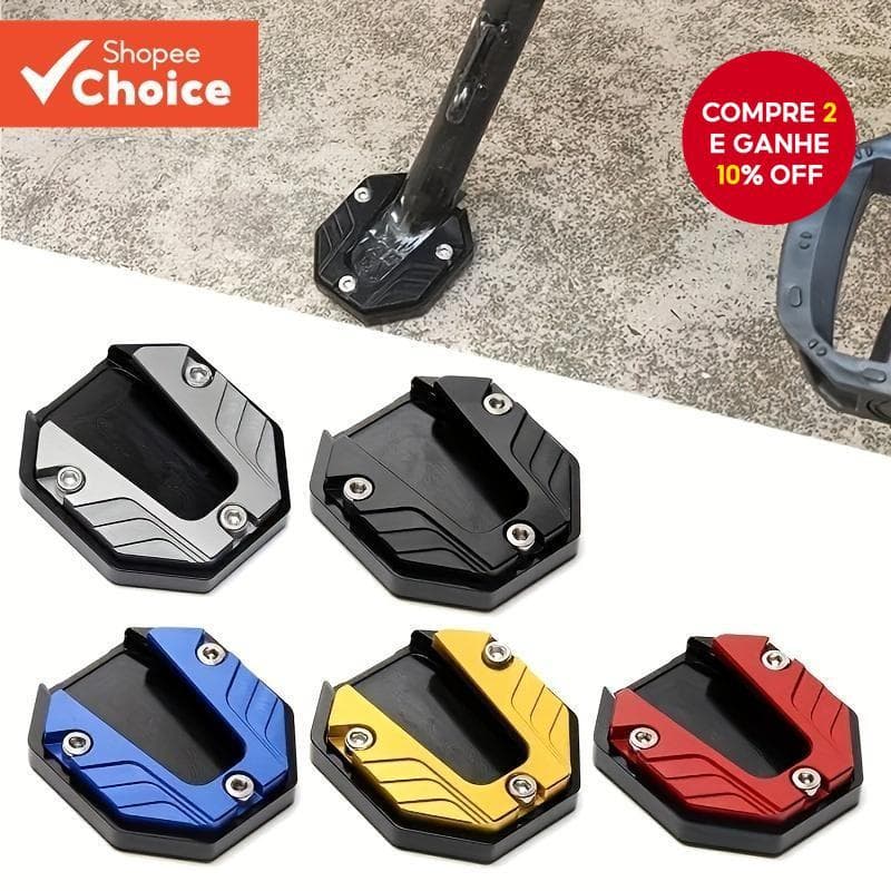 Liga De Alumínio Motocicleta Kickstand Extensor Pé Almofada Suporte Lateral Placa Acessórios D7YA
