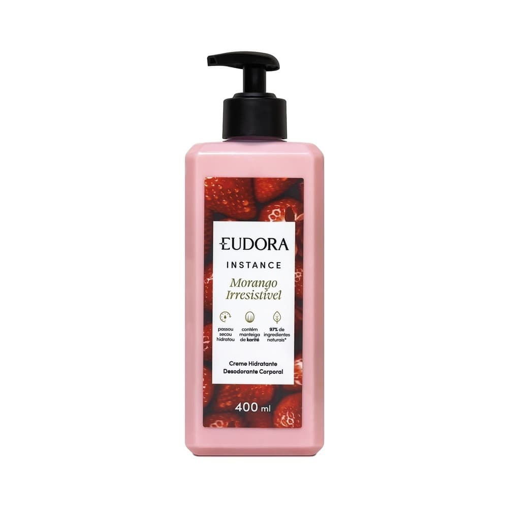 Eudora Instance Morango Irresistível Creme Hidratante 400ml