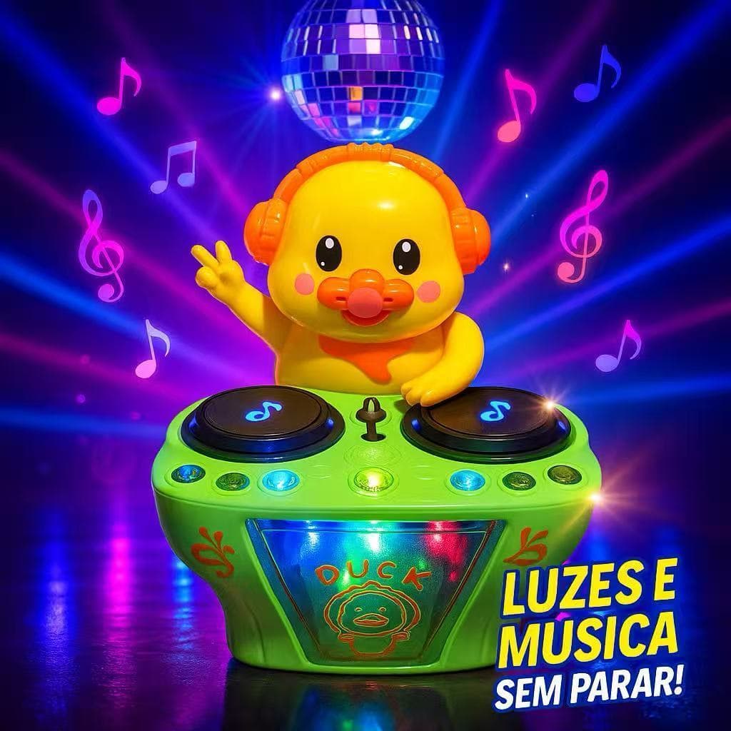 Brinquedo Dj Dançante Porquinho Patinho Musical C/Som Luz E Movimento Infantil