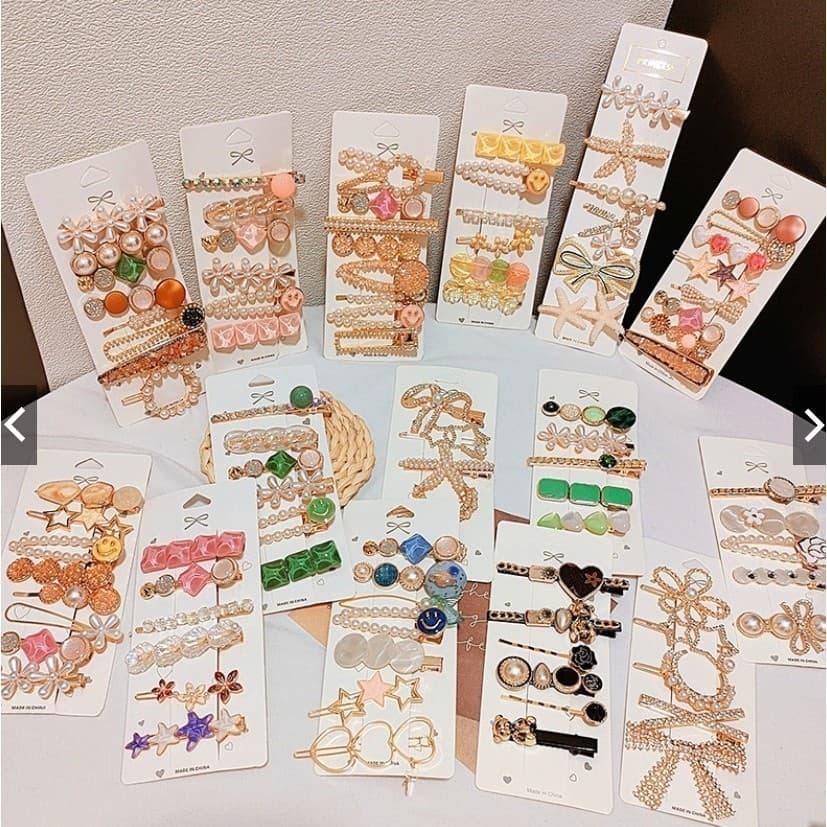 KIT 18 Unidades Clipe Simples Liu Haibian Palavra Clipe Pérola De Cristal De Volta Cabeça Superior YOUYI BIJUTERIAS