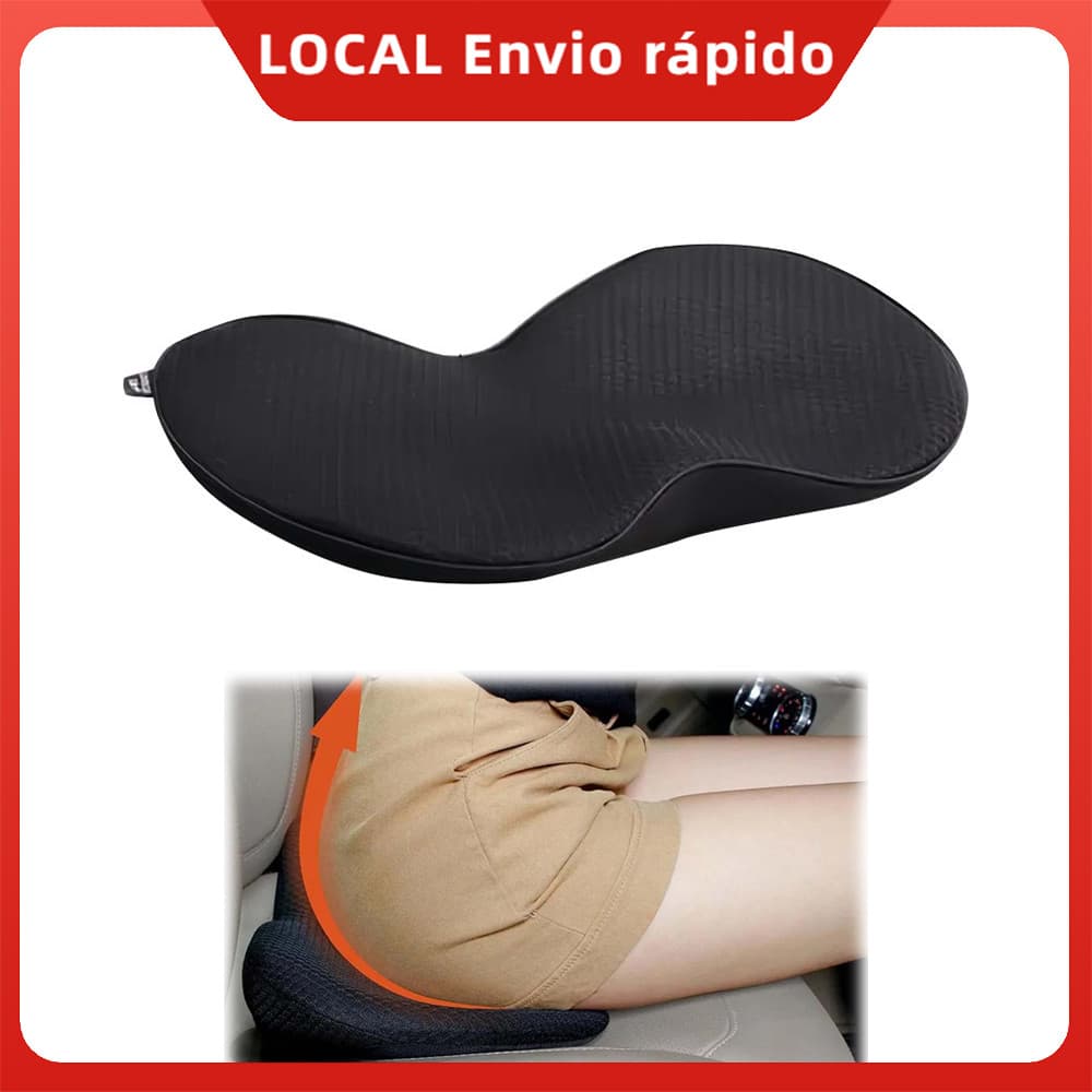 Almofada Ortopédica para Carro com Espuma Viscoelástica - Suporte Lombar Integrado, Conforto em Viagens Longas