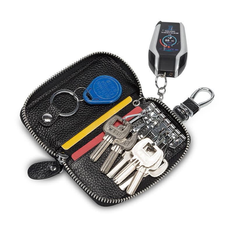 Novo estilo de couro genuíno criativo geral caso chave do carro masculino multifuncional casa cintura almofada caso chav