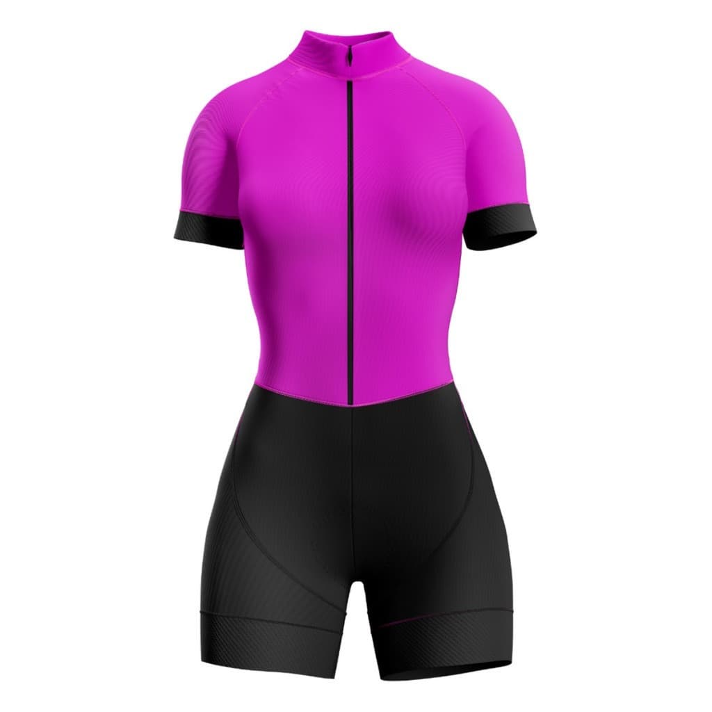 Macaquinho Bike Feminino MTB Speed com Gel Roupa Ciclismo Confortável UV Dry Fit Rosa