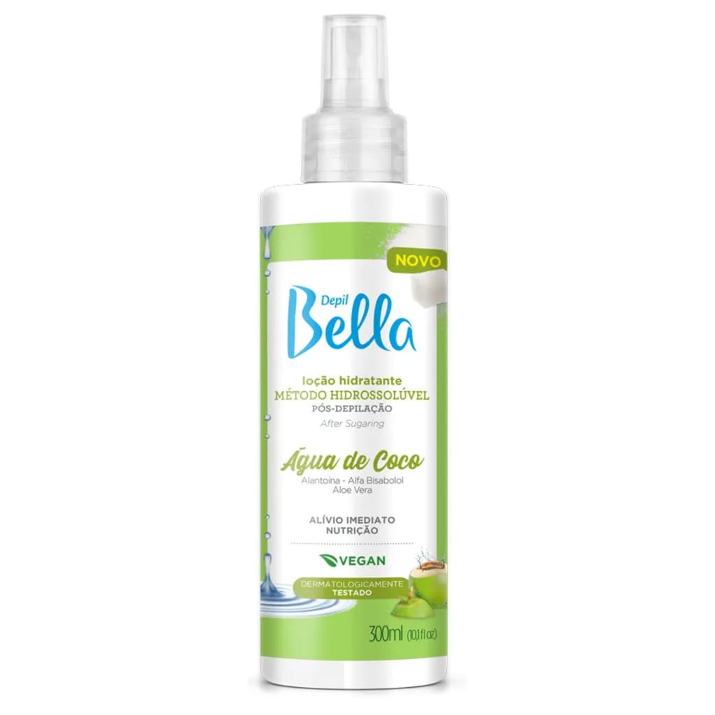 Loção Hidratante Pós Depilação Hidrossolúvel Água de Coco Depil Bella - 300mm