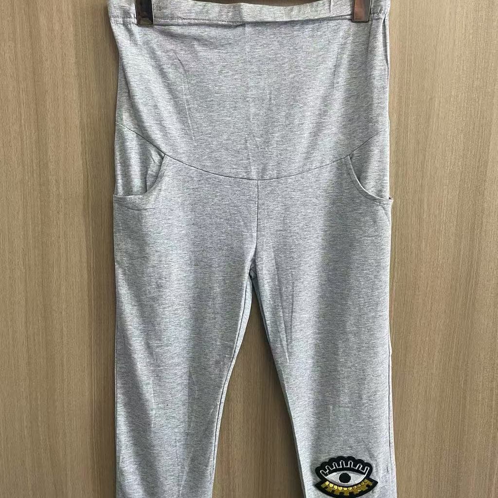 Leggings de maternidade verão estilo fino exterior Wear solto tamanho grande barriga elevador sete pontos tornozelo comp