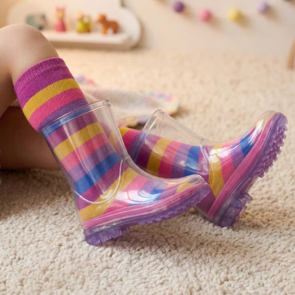 Bota Infantil Galocha Feminina Menina Cano Alto Impermeável