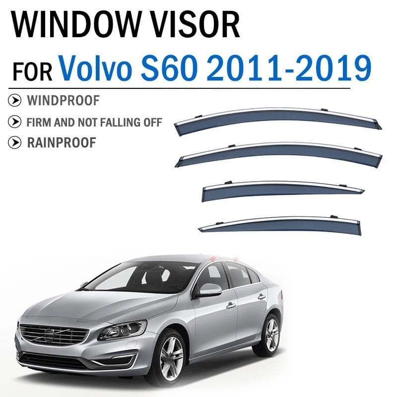 2011-2019 Acessórios Do Carro Para Volvo S60 Janela Guarnição Abrigos Ventilação Tons Sol Chuva Guarda Defletor Capa Esc