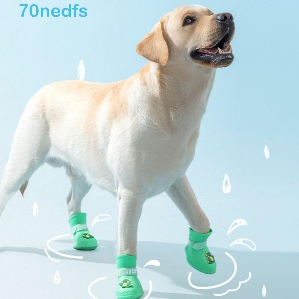 NEDFS 4 Unidades/Conjunto Sapatos De Chuva Para Cães , Sapato Antiderrapante Resistente Ao Desgaste De Silicone Animais