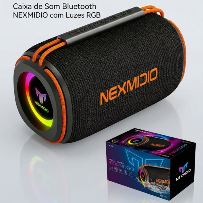 Portátil Caixa De Som Bluetooth Resistente a Água Com Alto Falante Duplo e Luz RGB Caixa De Som Com MD-B01