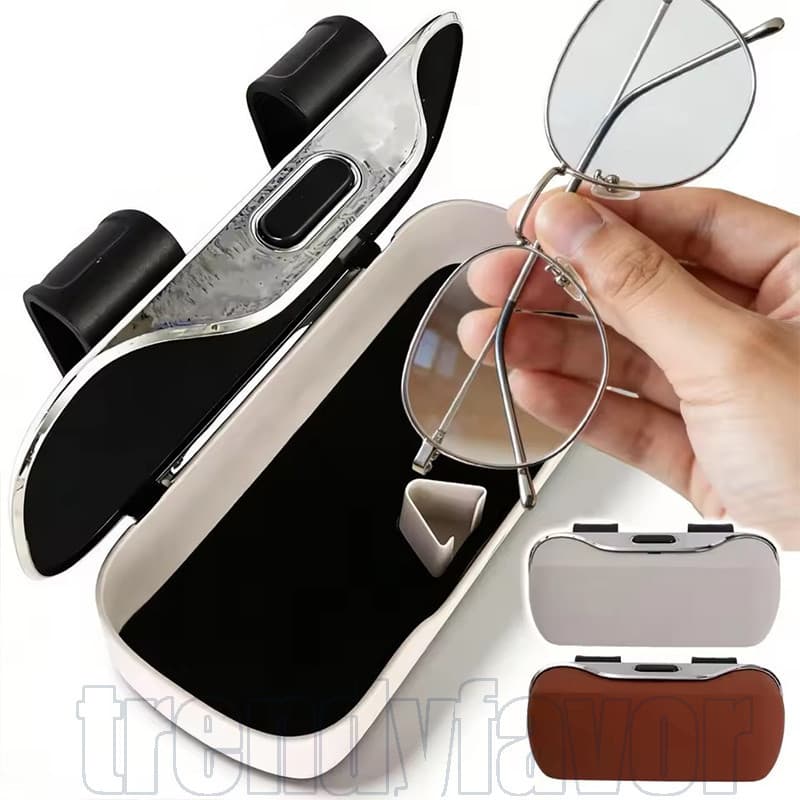 Suporte Para Óculos De Sol Viseira De Carro-Estojos ABS Estojo De Armazenamento De-Portátil , Universal-Caixa Interno Au