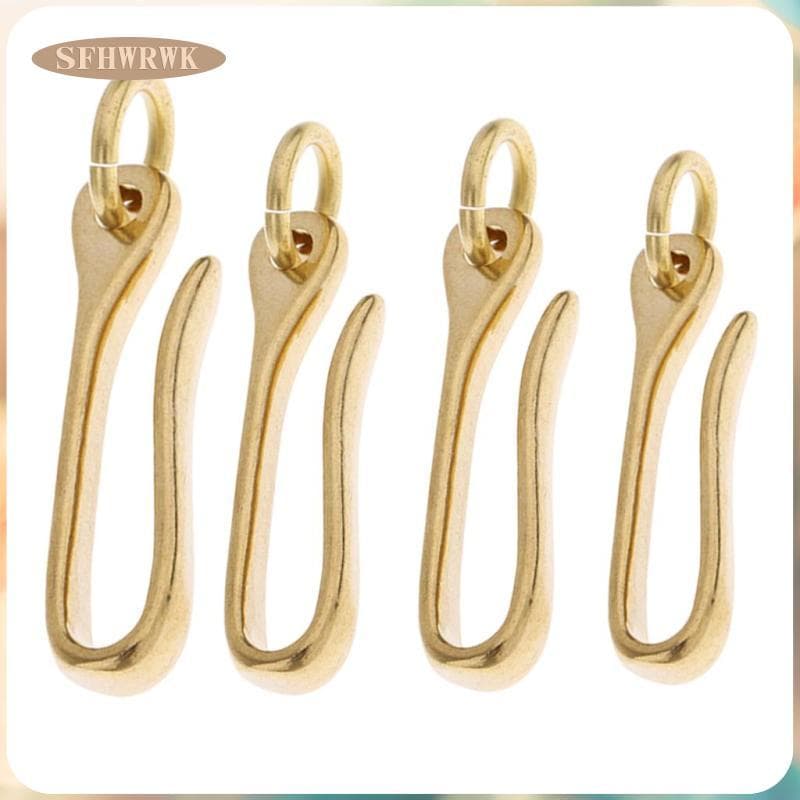[Fhwrwk] 3 Tamanhos Diferentes Chaveiro De Latão Sólido Cinto U Gancho Carteira Corrente Fob Clipe