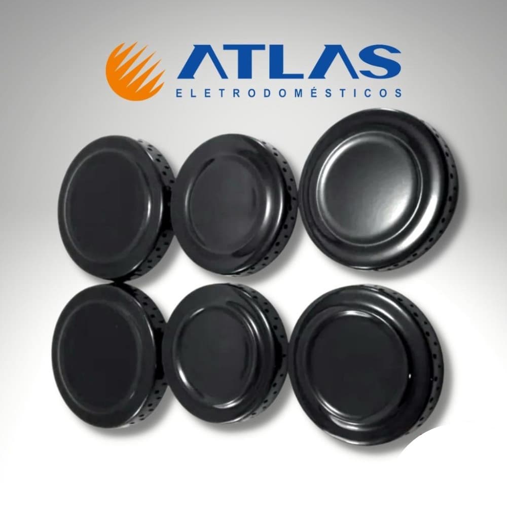 6 Tampas espalhadoeres Boca de Fogão Atlas Mônaco 4 pequenas e 2 grandes