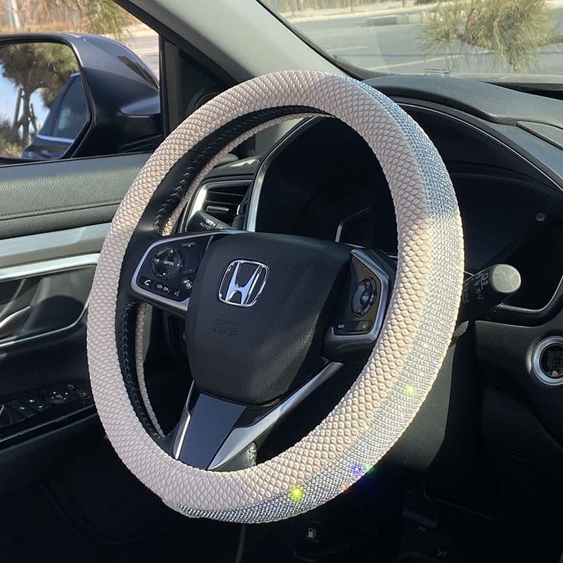 Novo produto pronto estoque capa de volante de carro novo estilo estroboscópio um diamante quatro estações Universal mas