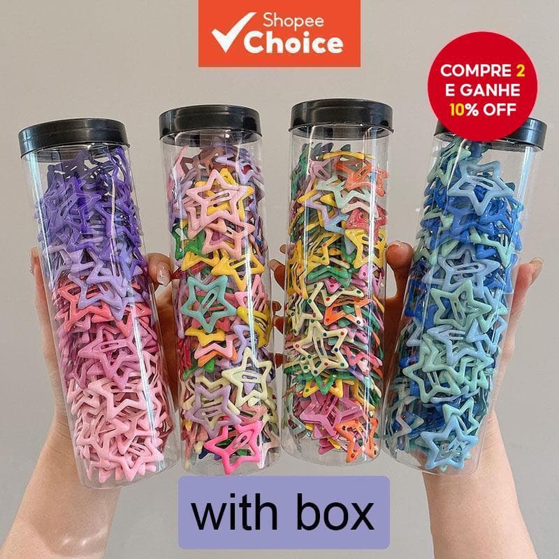 Conjunto De Grampos De Cabelo Com Estrela Colorida , 24/30 Peças , Mulheres , Franjas , Acessórios Para