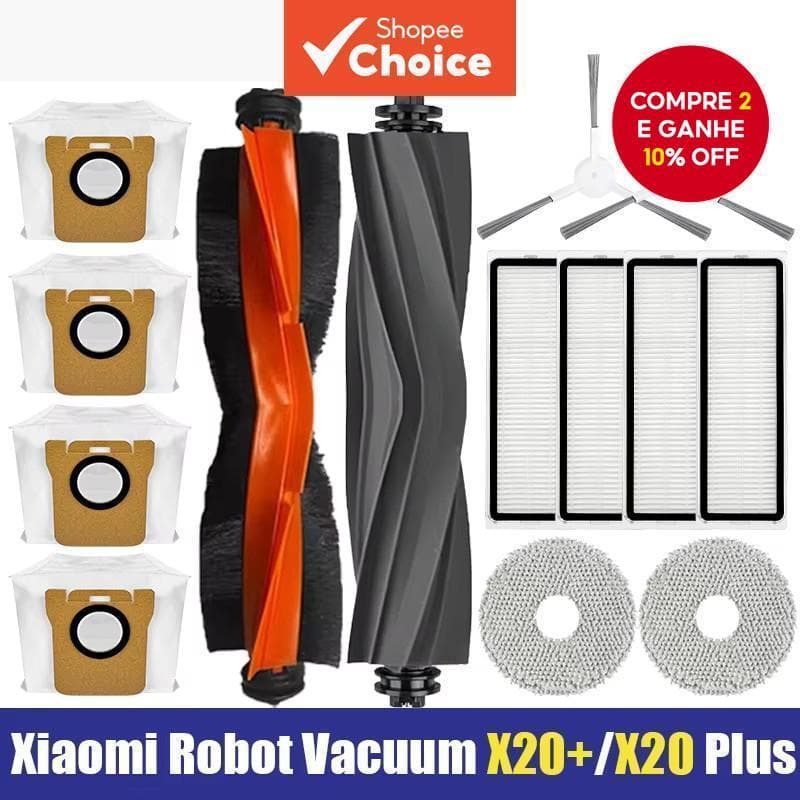 Para Xiaomi Robô Aspirador X20 +/X20 Plus/C102 Acessórios De Limpeza Principal Escova Lateral Filtro Mop Caixa Poeira