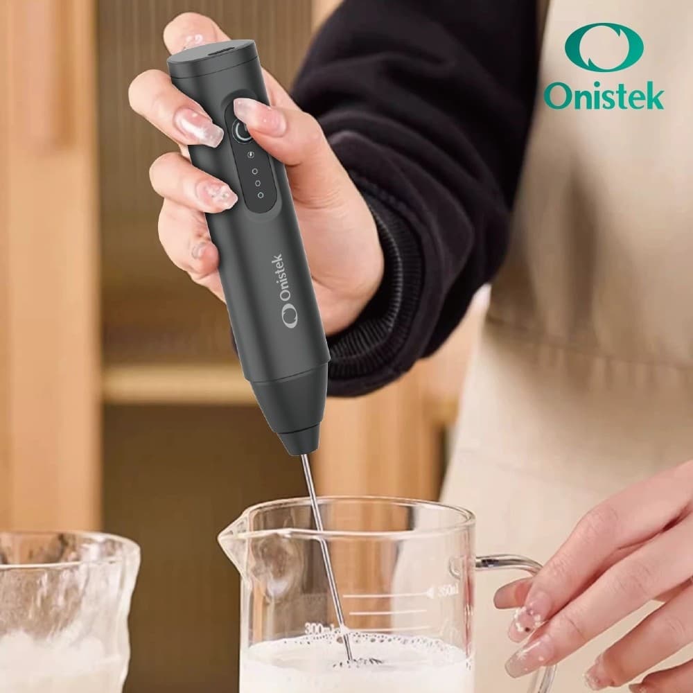 Espumador De Leite Elétrico Onistek ON-UD132 Mini Mixer Portátil 3 Velocidades Para Café E Bebidas