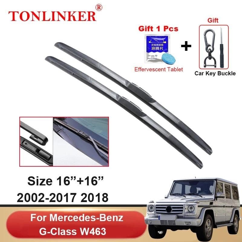 TONLINKER Lâminas De Limpador De Carro Para Mercedes-Benz G-Class W463 2th 2002-2017 2018 280CDI 350d 350 500 63 55 65 A