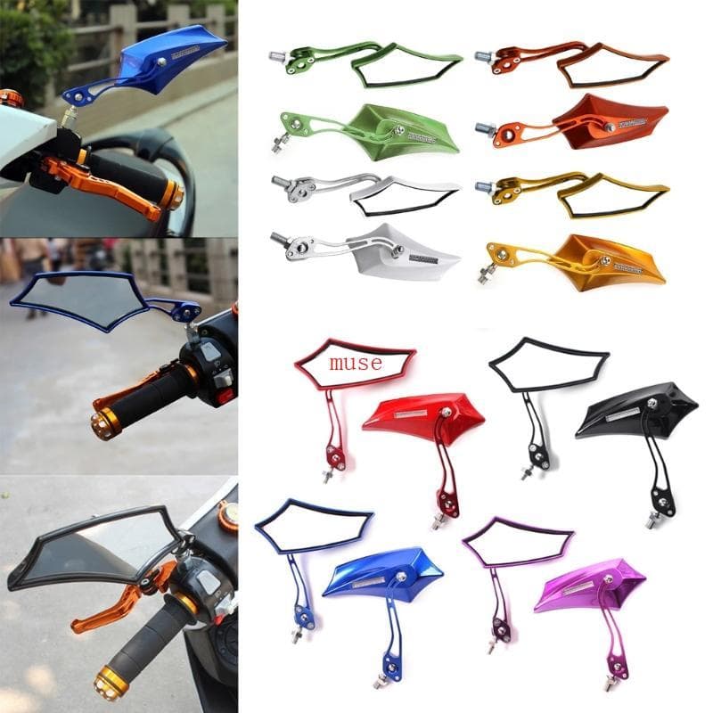 Vidro Lateral Retrovisor Para Motocicleta, Parafuso Montagem, Moto, ATV, 8mm, 10mm, Rosca, Guidão, Cicli