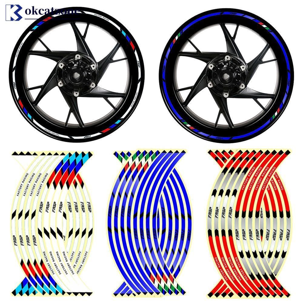 OKCATZONE 16 Pçs Adesivo De Roda De Motocicleta Fita Reflexiva Aro De Moto De Carro Acessório De 17 " 18 " N4X4