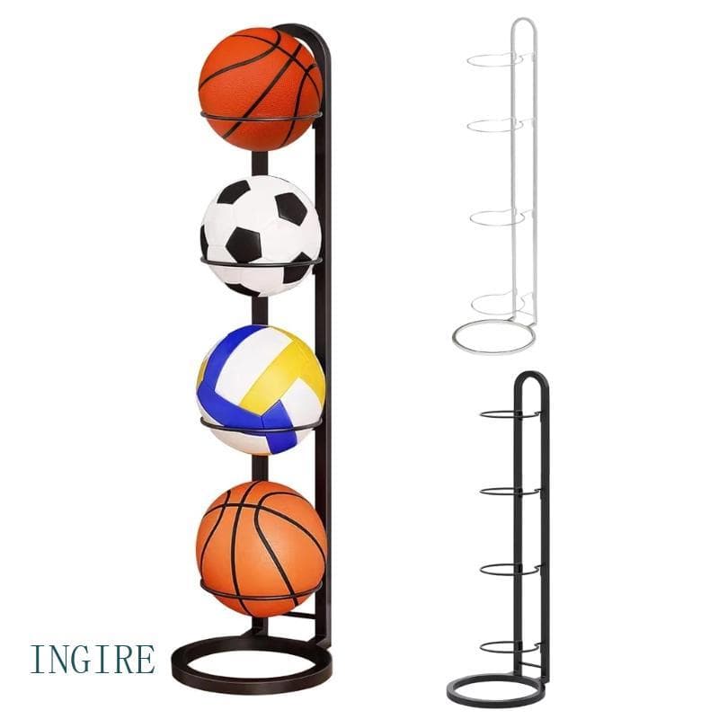 Suporte Exibição Basquete Futebol Ajustável ING Rack Metal 4 Camadas Para Organizar Equipamentos Esportiv