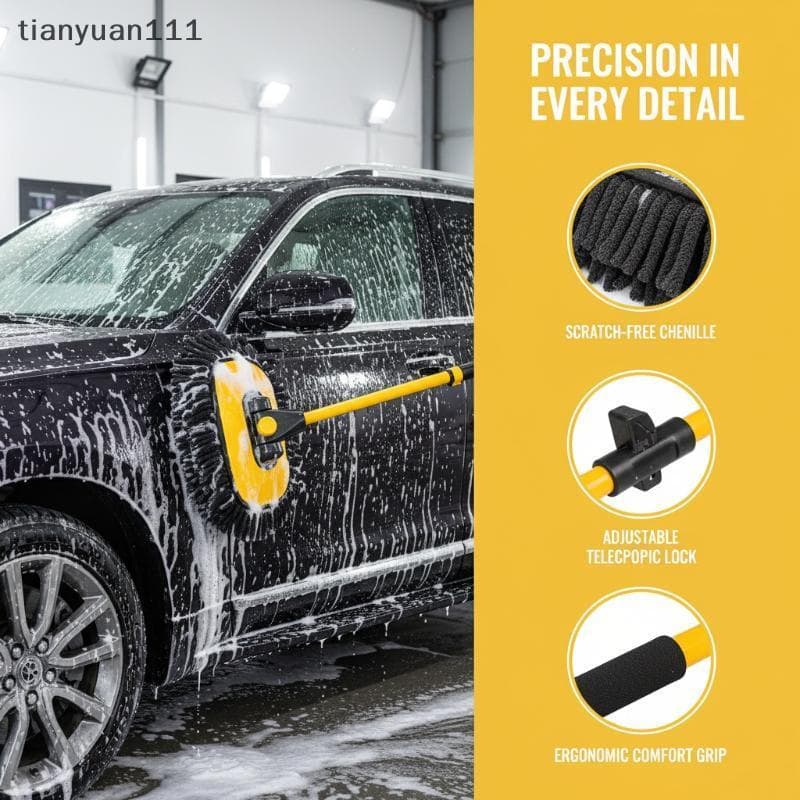 tianyuan111 Escova Universal Para Lavagem De Carro , Cabo Longo , Esfregão De Limpeza Telescópico Remove Facilmente Suje