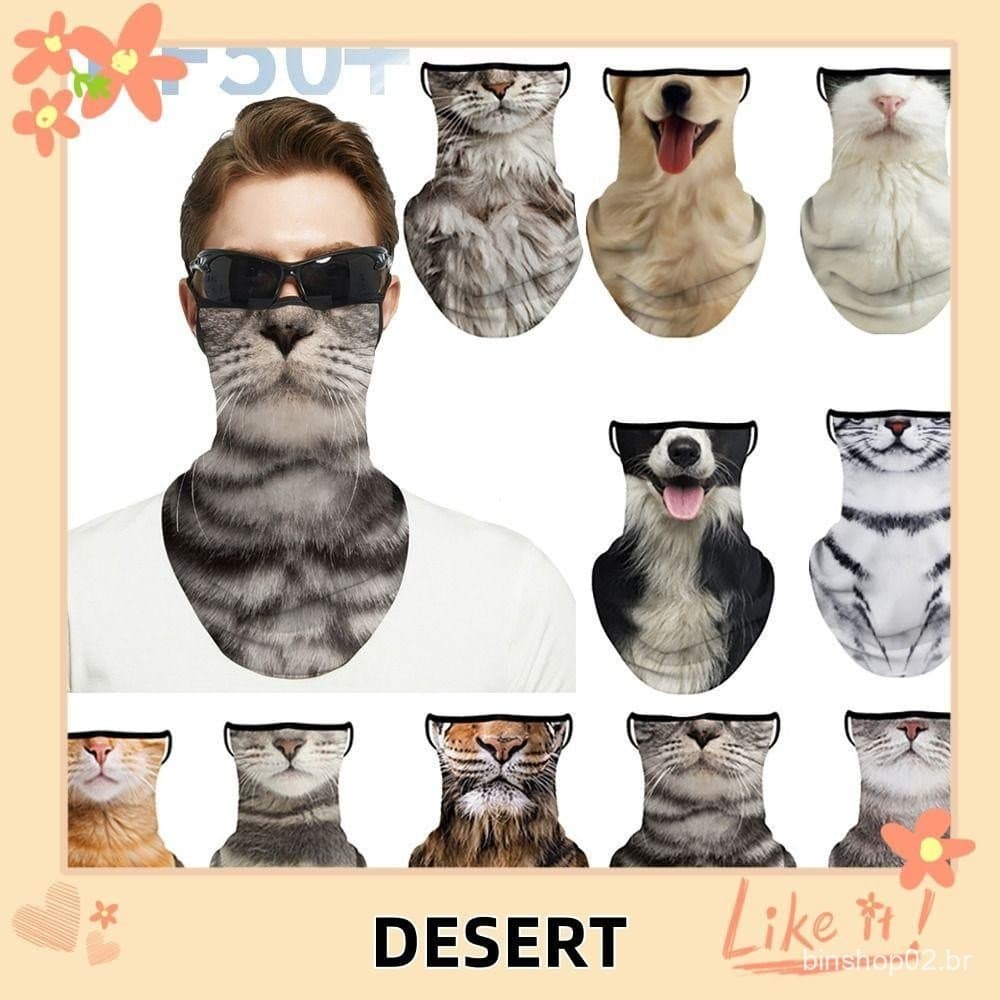 Cachecol De Cobertura Facial De Animal DESERT , Lenço De Rosto Fresco Elástico Respirável , Balaclava De Ciclismo À Prov