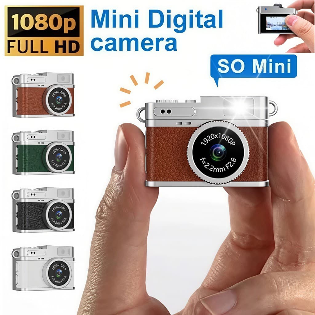 Câmera Digital Retro CCD 1080P  Mini Câmera Portátil com Tela – Ideal para Esportes, Viagens e Filmagens Vintage